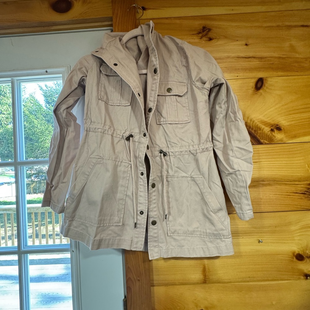 Dusty Pink Hooded Utility Jacket